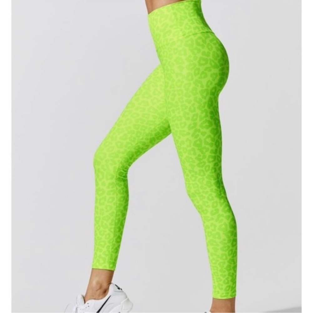 Beach Riot Lime Green Leopard Leggings